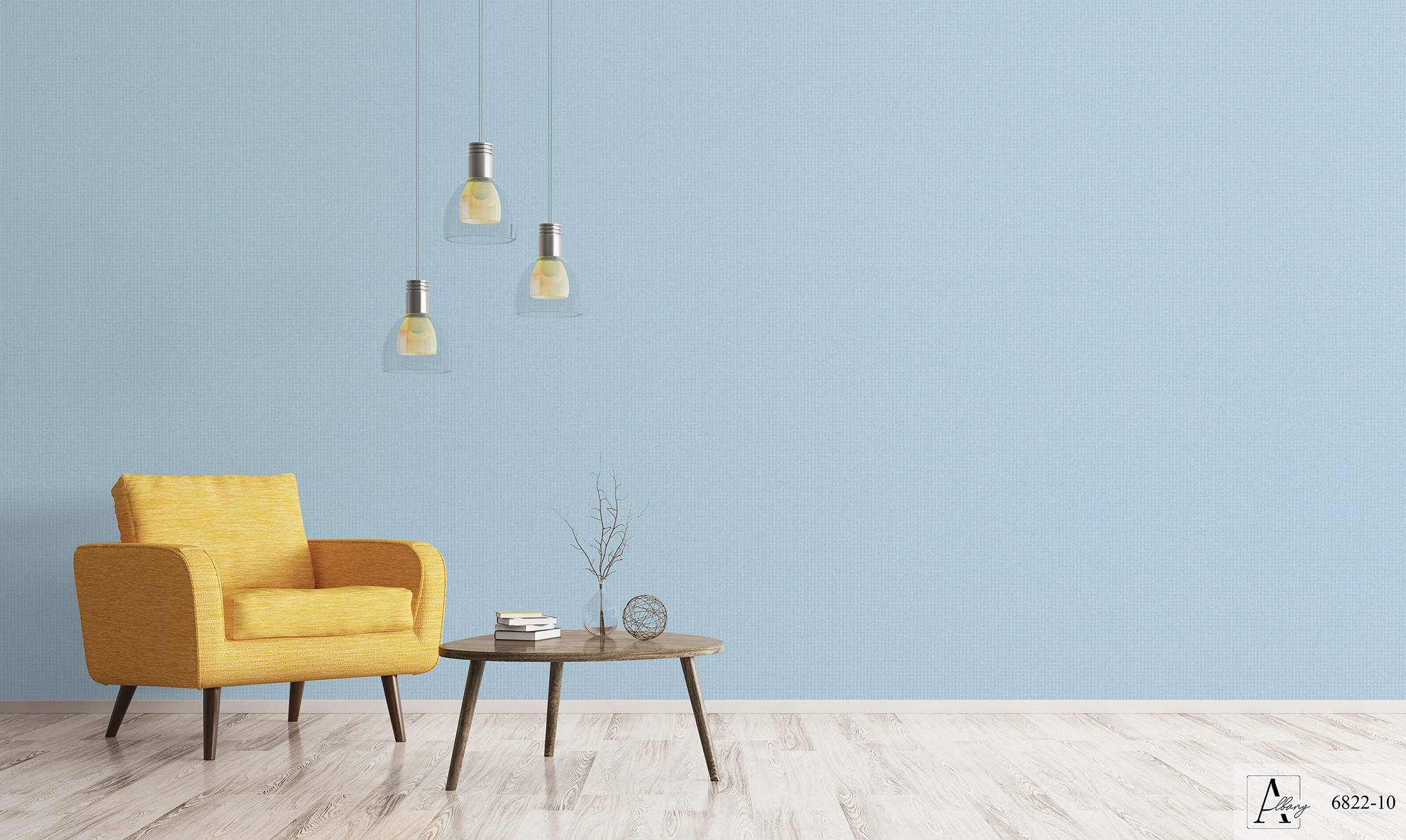 Giấy dán tường màu xanh dương Albany 6822-10 